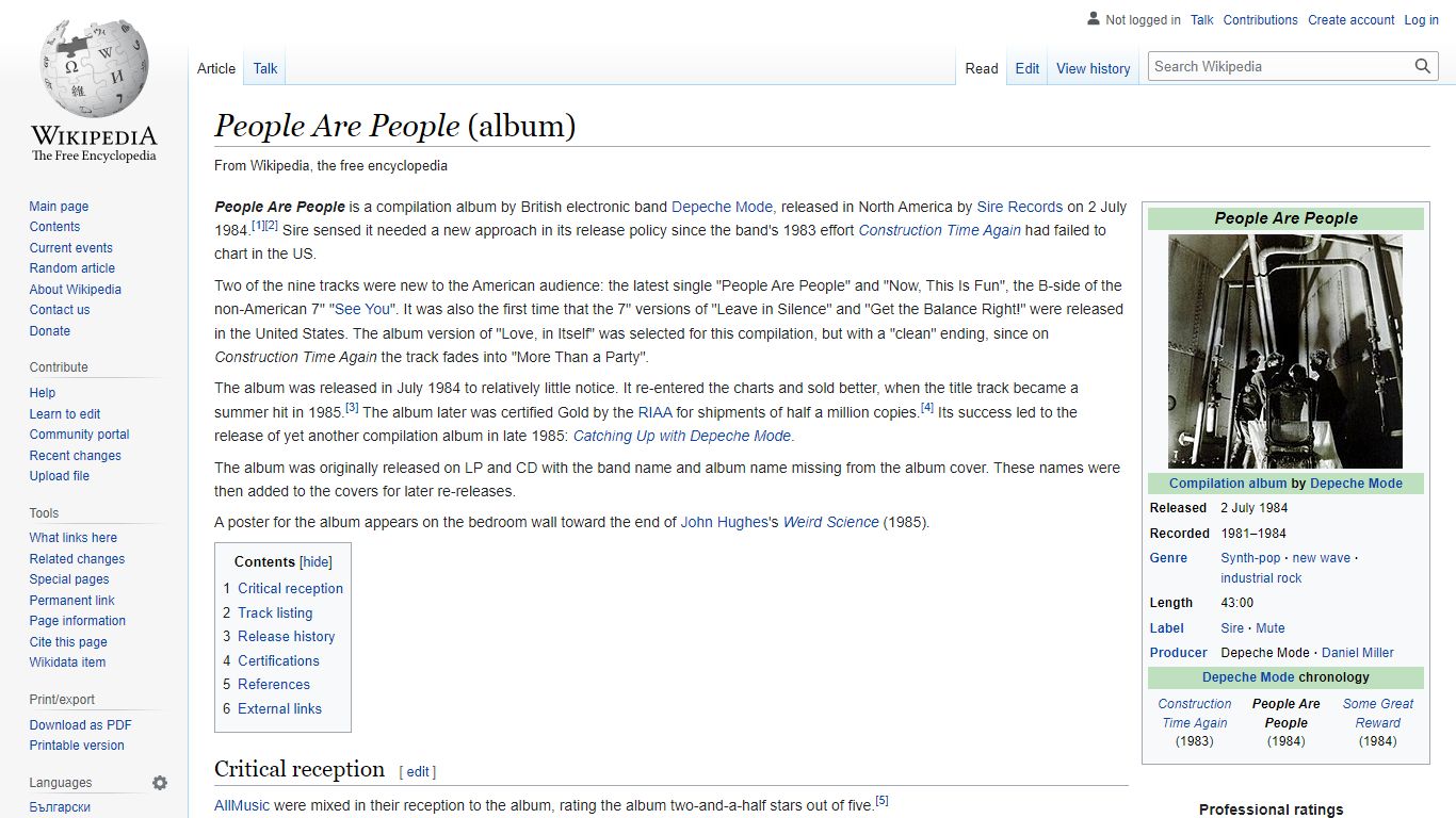 People Are People (album) - Wikipedia